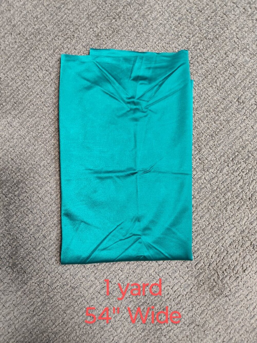New! 1 Yard Of Fabric - Emerald Green Satin - 54" Wide